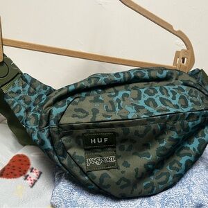 HUF x JanSport Green Leopard Print Fanny Pack